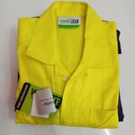 ชุดหมี coverall แถบสะท้อนแสง 3M สีเหลืองกรม แบบปิดซิป ผ้า TC ชุดทำงาน ชุดหมี ชุดหมีเซฟตี้ ชุดหมีกู้ภัย ชุดหมีแฟชั่น เข้ารูป coverall ทุกไซส์ สำเนา
