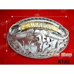 หัวเข็มขัดสแตนเลส ลายคาราบาวทองเหลือง