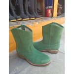 รองเท้าบูทเซฟตี้ หนังกลับสีเขียว หัวกลาง กันกระแทก พื้น กันลื่น กันน้ำมัน กันไฟฟ้าสถิตย์ ไซส์39-48