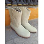 รองเท้าบูทเซฟตี้ หนังกลับสีครีม หัวกลม กันกระแทก พื้น กันลื่น กันน้ำมัน กันไฟฟ้าสถิตย์ ไซส์39-48