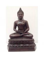 พระเชียงแสน 9นิ้ว เนื้อทองเหลือง รมดำ ปางสมาธิ