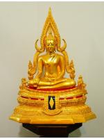 พระพุทธชินราช มวลสารผสมเหล็กน้ำพี้ สีทอง 9นิ้ว