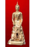 พระประจำวันพุธ กลางคืน ปางป่าเลไลย์ 5 นิ้ว ทองเหลือง