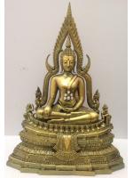 พระพุทธชินราช มวลสารผสมเหล็กน้ำพี้ สีเขียวราชาวดี 9นิ้ว