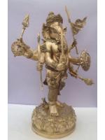 พระพิฆเนศ ปางปราบพญามาร 8 กร 9นิ้ว ทองเหลือง รมดำ เช่าบูชาพระพิฆเนศ