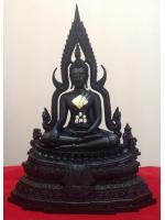 พระพุทธชินราช มวลสารผสมเหล็กน้ำพี้ สีดำ 9นิ้ว