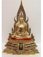 พระพุทธชินราช ทองเหลือง หน้าตัก 9นิ้ว ขัดเงา ฐานสูง