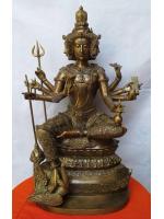 พระพรหม พิมพ์พิเศษ 9 นิ้ว เนื้อทองเหลือง สีน้ำผึ้ง