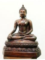 พระเชียงแสน ปางมารวิชัย 9 นิ้ว ทองเหลือง รมดำ