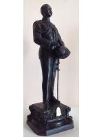 พระบรมรูป รัชกาลที่5 ประทับยืน ทองเหลือง รมดำ 9นิ้ว