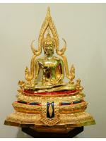 พระพุทธชินราช 9นิ้ว ทองเหลือง ขัดเงา ฐานเตี้ย