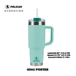 Pelican Porter 40oz 1180ml Tumbler - Seafoam - แก้วน้ำเก็บอุณหภูมิ เก็บความเย็น-ความร้อน 🇺🇸 เเท้💯 รับประกัน 1ปี