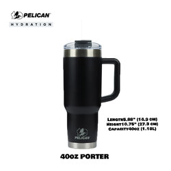 Pelican Porter 40oz 1180ml Tumbler - Black - แก้วน้ำเก็บอุณหภูมิ เก็บความเย็น-ความร้อน 🇺🇸 เเท้💯 รับประกัน 1ปี