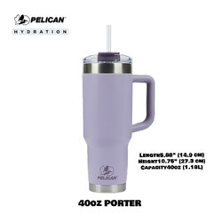 Pelican Porter 40oz 1180ml Tumbler - Lilac Purple - แก้วน้ำเก็บอุณหภูมิ เก็บความเย็น-ความร้อน 🇺🇸 เเท้💯 รับประกัน 1ปี