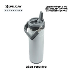 Pelican Pacific 26oz 770ml Bottle - ASH - ขวดน้ำเก็บความร้อนและเย็น เเท้💯 รับประกัน 1ปี