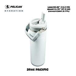 Pelican Pacific 26oz 770ml Bottle - White - ขวดน้ำเก็บความร้อนและเย็น เเท้💯 รับประกัน 1ปี