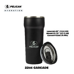 Pelican Cascade 22oz 650ml - Black - แก้วเก็บอุณหภูมิ เก็บความเย็น-ความร้อน เเท้💯 รับประกัน 1ปี