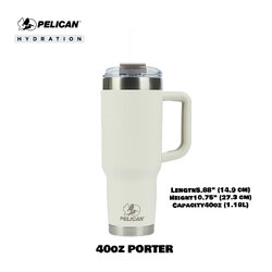 Pelican Porter 40oz 1180ml Tumbler - Linen - แก้วน้ำเก็บอุณหภูมิ เก็บความเย็น-ความร้อน 🇺🇸 เเท้💯 รับประกัน 1ปี