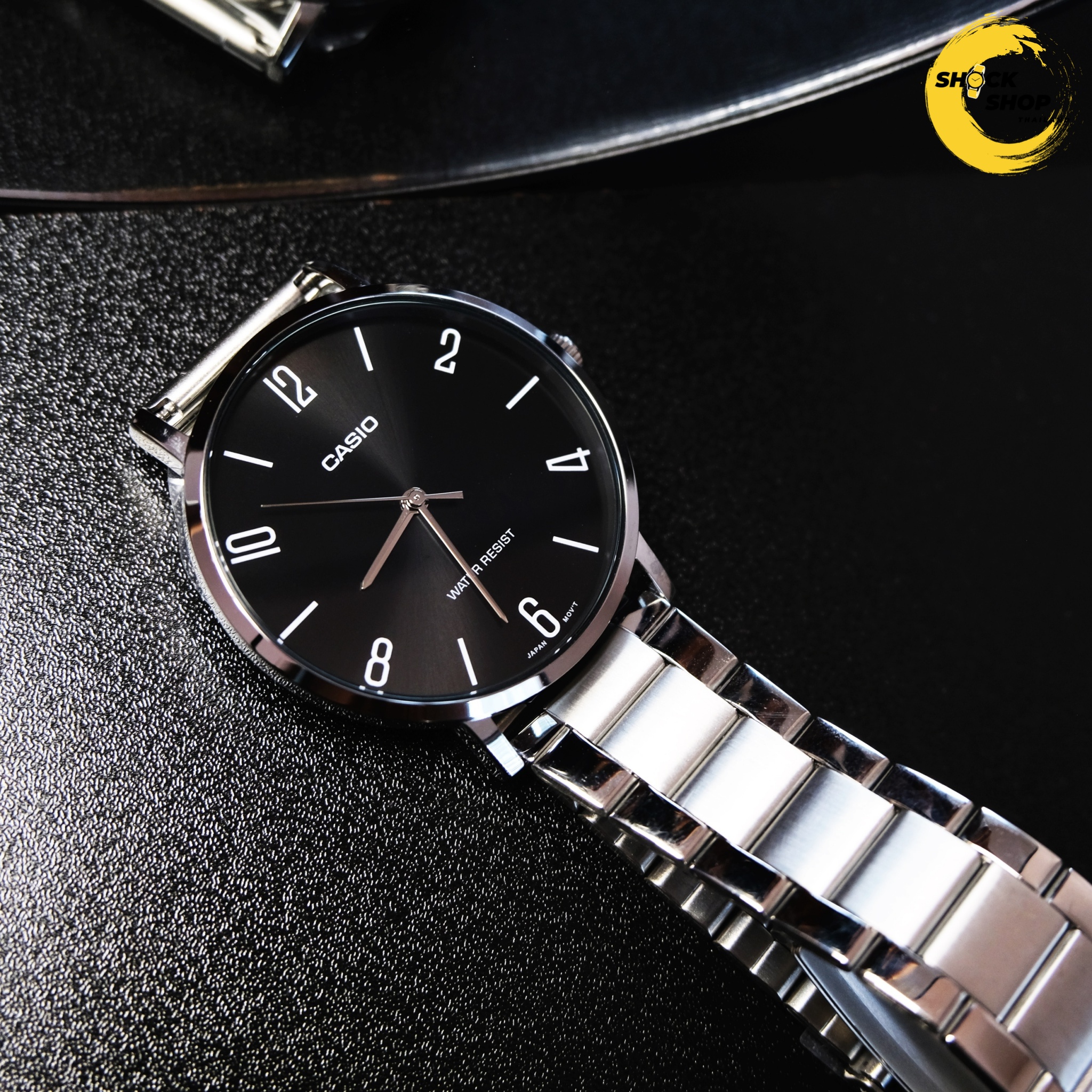 CASIO นาฬิกาผู้ชาย รุ่น MTP-VT01D-1B2 วัสดุสเตนเลสสตีล สีเงิน คาสิโอ