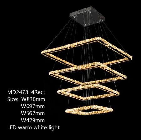 ไฟแขวน ไฟคริสตัล Square Rings โคมระย้า Crystal LED ไฟเพดาน ไฟระย้า ไฟช่อ ไฟกิ่ง ไฟห้อย chandelier