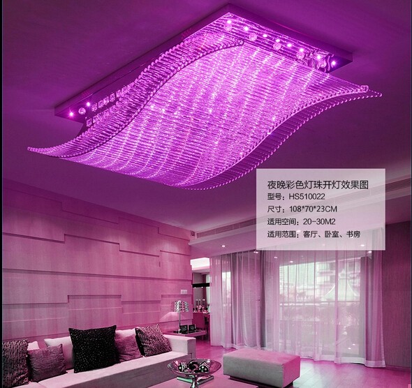 โคมระย้า คริสตัล ไฟ LED ขนาด L110*w70cm หลากสี with remote control