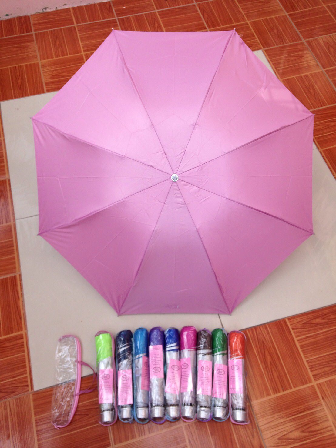 ร่มพับ3ตอนกระเป๋าแพค100คัน