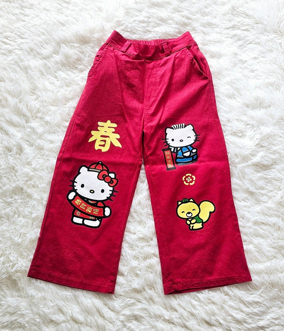 ชุดตรุษจีนเด็ก คิตตี้ สีแดง ไซส์120 (เด็ก4-5ขวบ) มือสอง ไม่มีตำหนิ