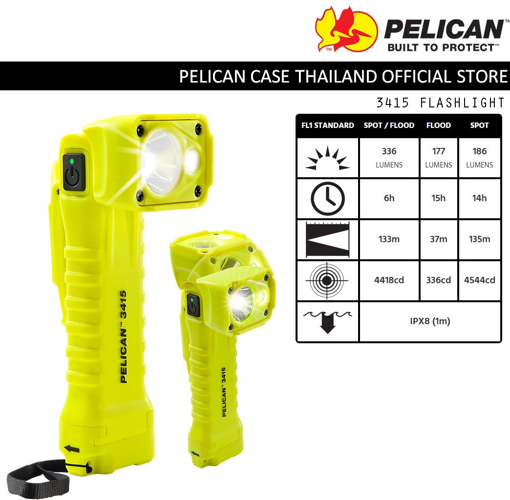 Pelican 3415 Right-Angle Safety Flashlight ไฟฉายกันระเบิด