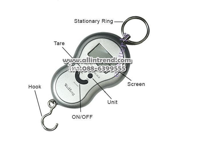 เครื่องชั่งน้ำหนักดิจิตอลแบบพกพา สีเงิน