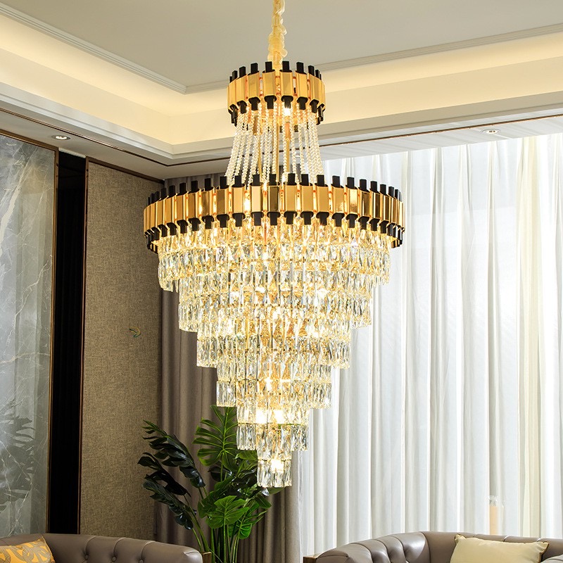 ไฟระย้า คริสตัล เกรดA crystal chandelier 2 layers ทรงกลม ไฟเพดาน โคมระย้า ไฟแขวน ไฟกิ่ง ไฟช่อ โคมไฟแขวน สวยหรู ทนทาน