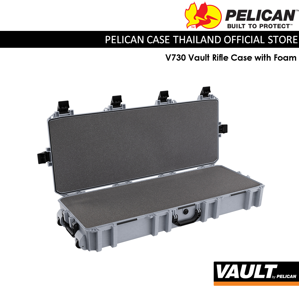 Pelican V730 Vault Tactical Rifle Case with Foam - Grey
