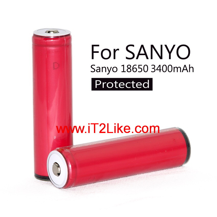 แบต ถ่าน Li-ion 18650 Sanyo NCR18650BF 3400mAh มีวงจรป้องกัน ของแท้ Made in Japan