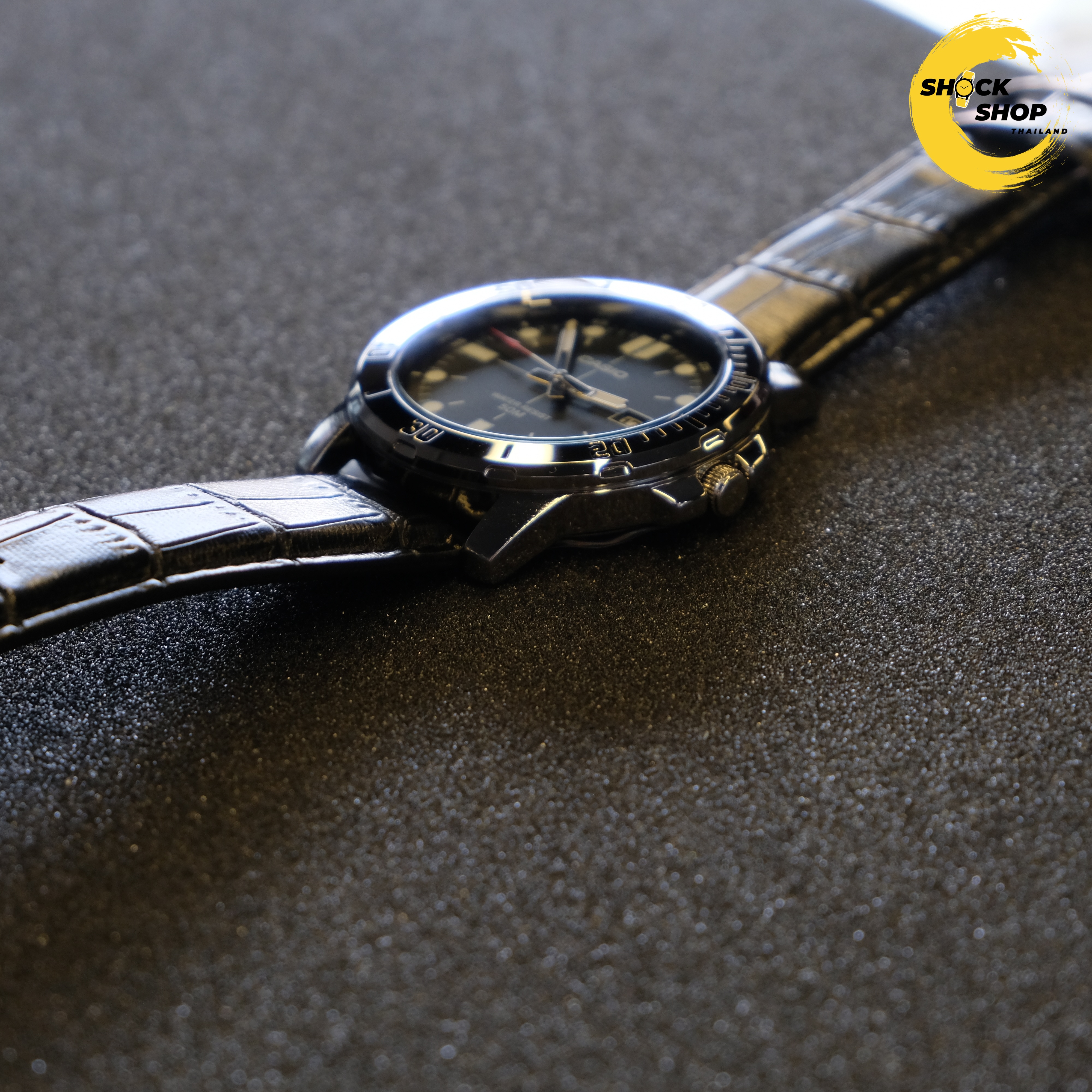 CASIO นาฬิกาผู้ชาย รุ่น MTP-VD01L-1EV สายหนัง สีดำ คาสิโอ