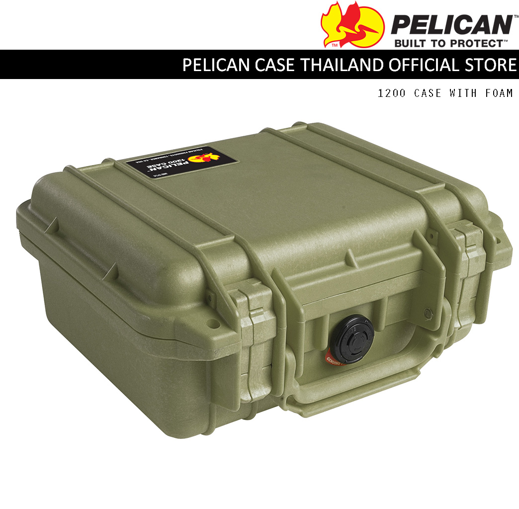 PELICAN 1200 CASE WITH FOAM - OD GREEN