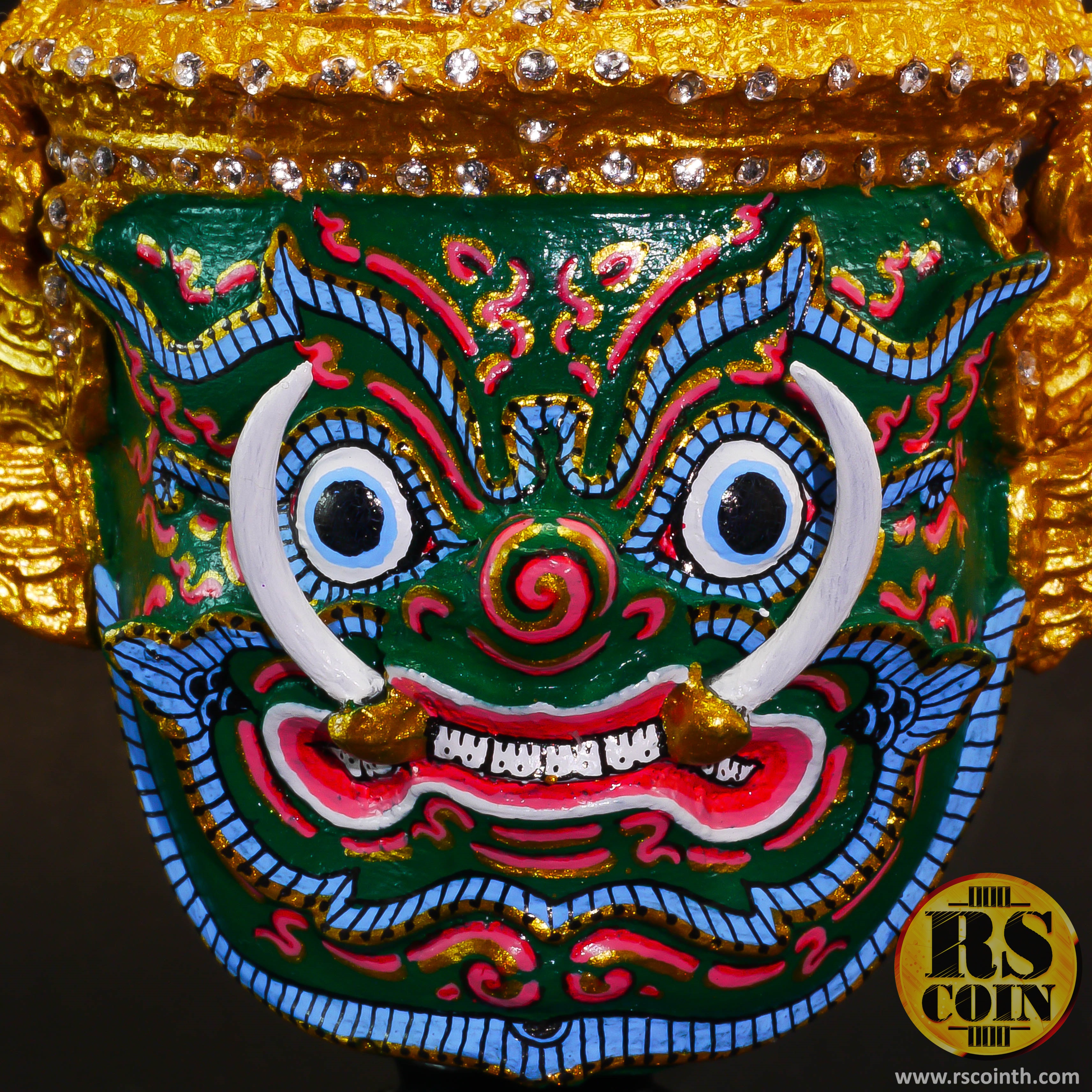 หัวโขนเรซิ่น - ทศกัณฐ์ (Ramakien Giant Thotsakan Khon Mask Size.M)