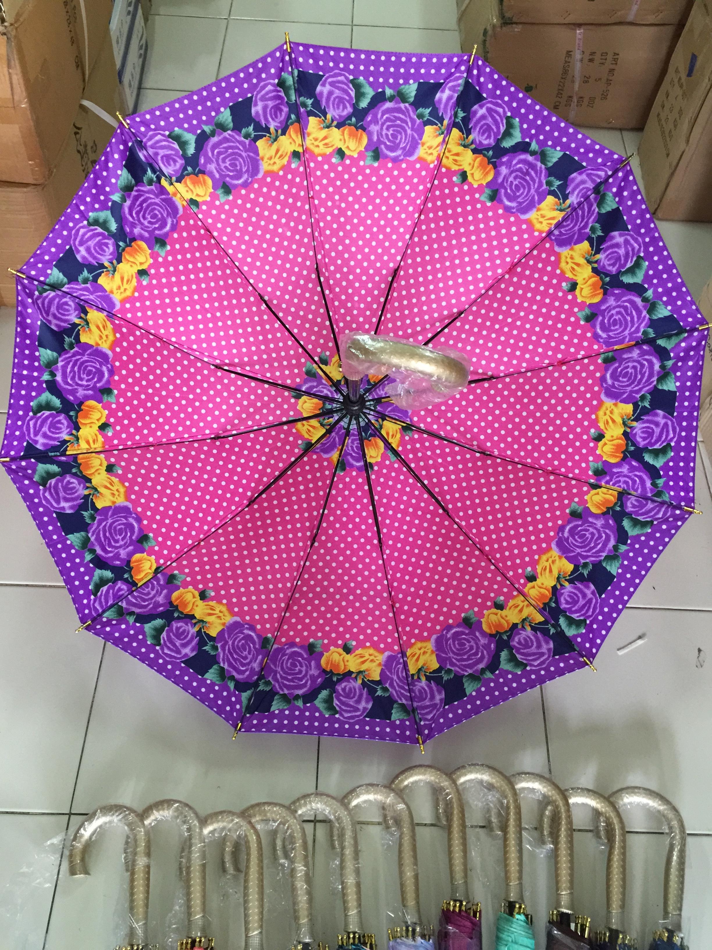 ร่มผ้าซาติน 22นิ้ว คละสี รหัส 530