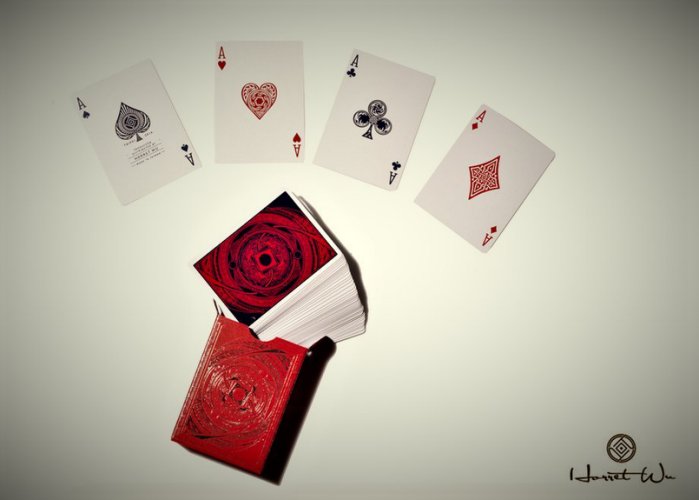 Red COSMOS Playing Cards by Horret Wu