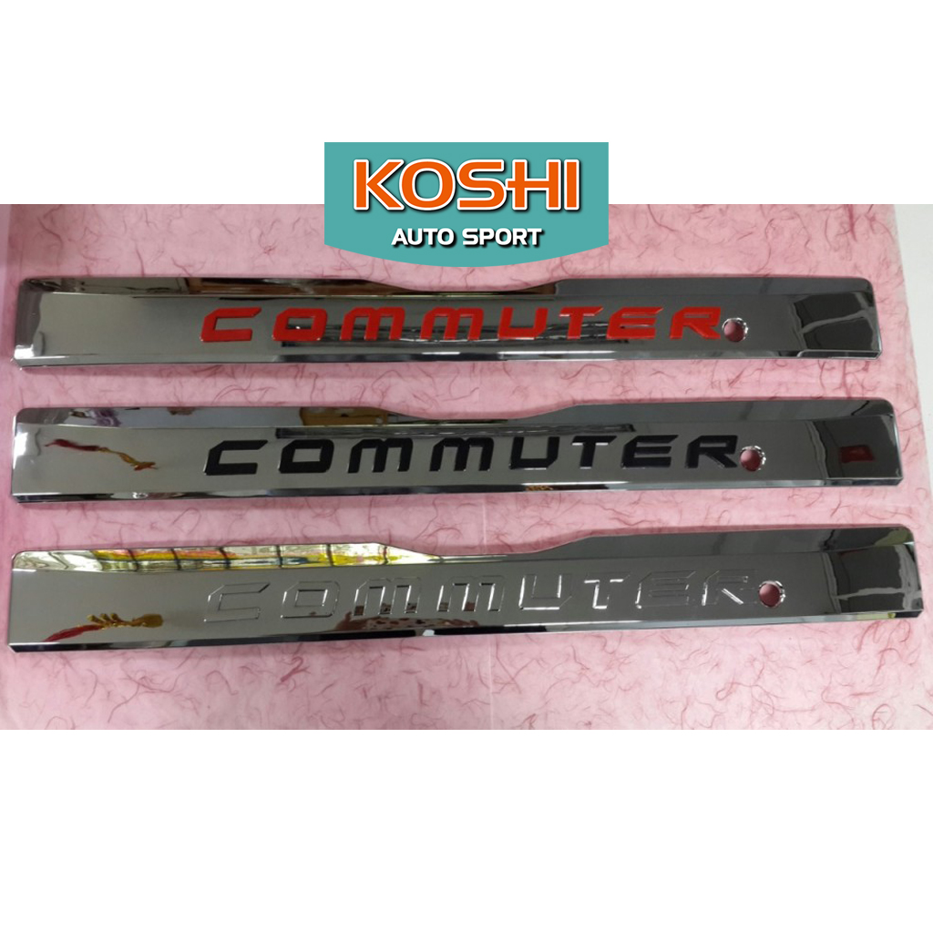 Lekone คิ้วกระโปรงท้าย Toyota Commuter 2019 ชุบโครเมี่ยม (1ชิ้น) (เลือกตัวหนังสือ แดง/ดำ/ชุบ)