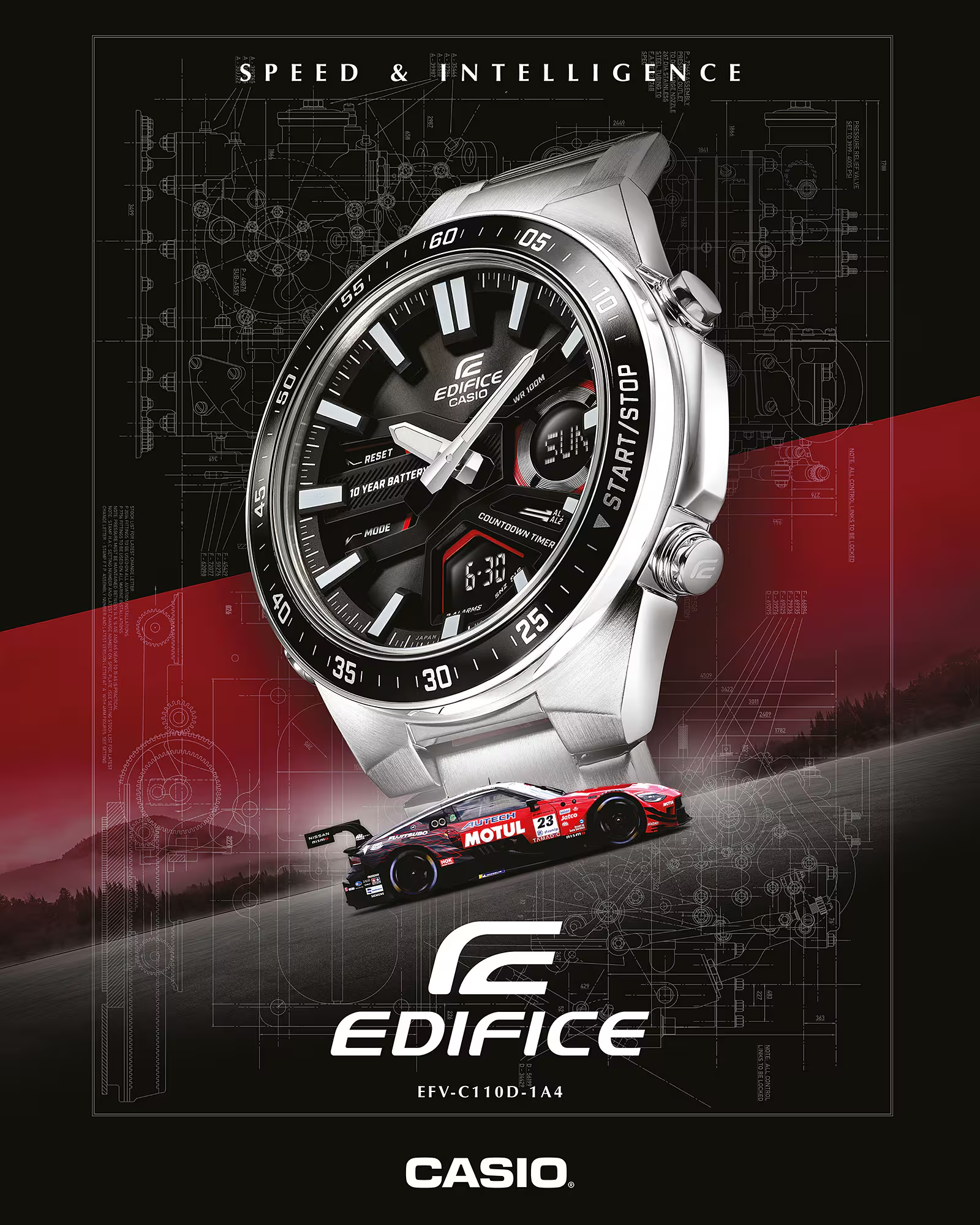 นาฬิกาผู้ชาย Casio Edifice รุ่น EFV-C110D-1A4V คาสิโอ