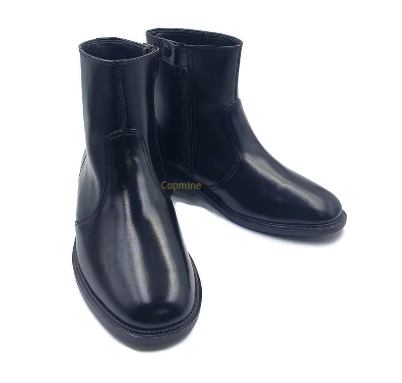รองเท้าฮาฟ 6 นิ้ว ทำจากหนังวัวแท้ ซิปเดียว ยี่ห้อ Copmine สำหรับรองเท้าตำรวจ รองเท้าทหาร เหมาะสำหรับงานราชพิธี