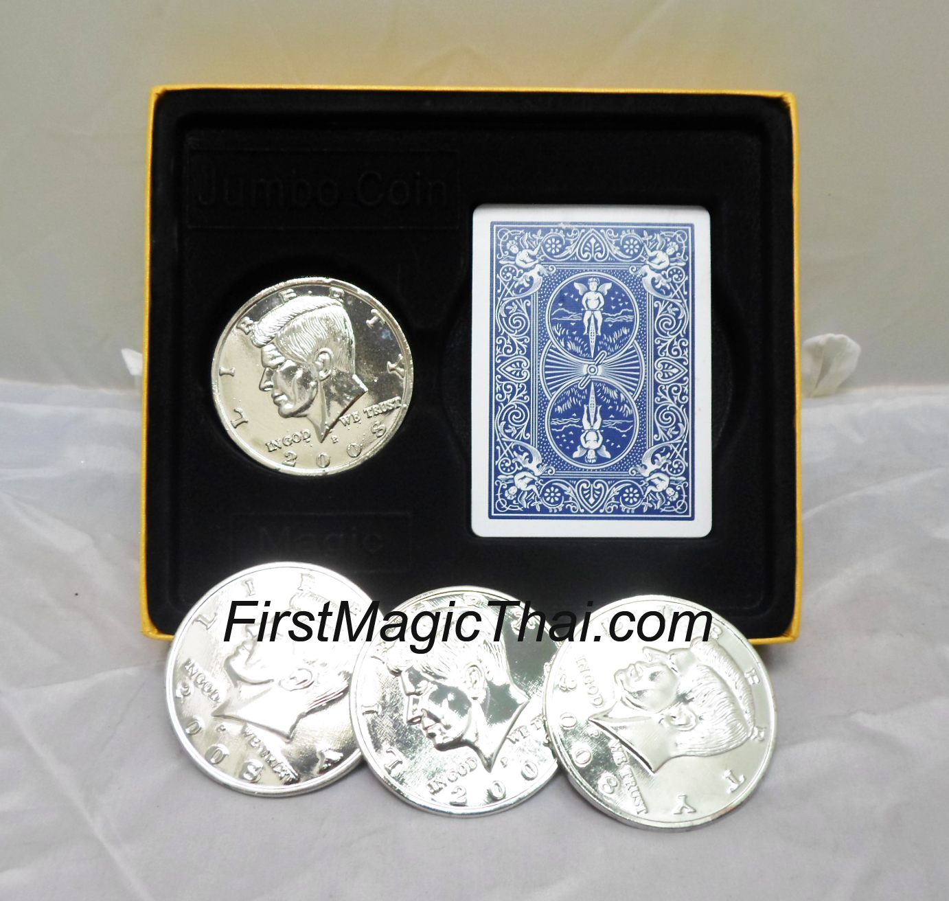 ไพ่เสกเหรียญจับโบ้ (Lightning Strike Deck Coin Set)