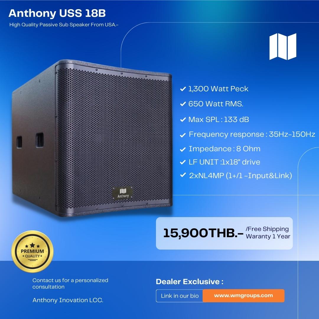 Anthony USS 18B 18 Inch Passive Sub Speaker From USA.-