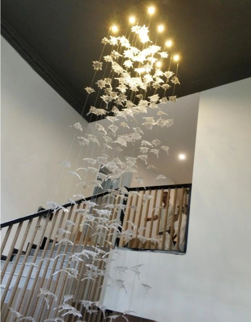 Maple Leaves crystal glass สำหรับ ไฟระย้า โคมไฟ โคมแขวน ไฟเพดาน โคมระย้า ไฟแขวน ไฟกิ่ง ไฟช่อ โคมไฟแขวน