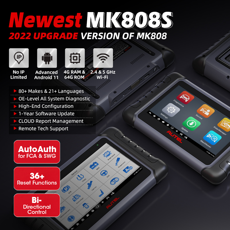 Autel MaxiCOM MK808S OBD2 (ภาษาไทย) เครื่องวิเคราะห์อาการรถยนต์ วินิจฉัยรถยนต์ & เครื่องยนต์ เครื่องวิเคราะห์เครื่องยนต์ อ่านโค้ดต่างๆ