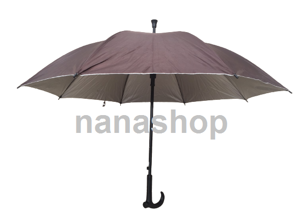 ร่มตอนเดียว24นิ้ว ร่ม24 ด้ามไม้เท้า มีหัวกันลื่น ร่มกันยูวี ขายปลีกและส่ง คละสีและสีล้วน