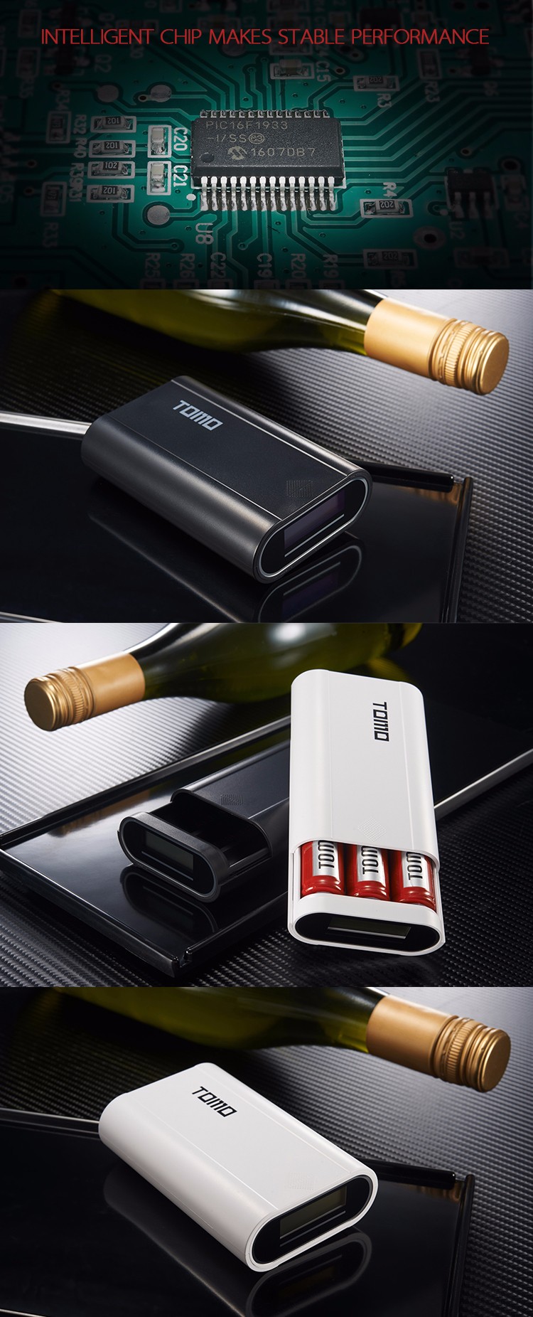 เพาเวอร์แบงค์ 18650 เครื่องชาร์จถ่าน 18650 Tomo M3 จอ LCD Power Bank & Charger 18650