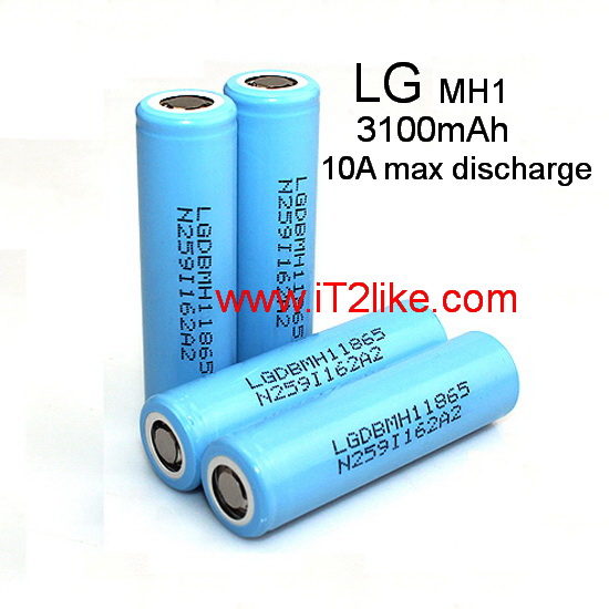 แบต ถ่าน Li-ion 18650 LG MH1 INR18650MH1 3200mAh จ่ายกระแสสูงพิเศษ 10A(20A) High Drain ของแท้ Made in Korea