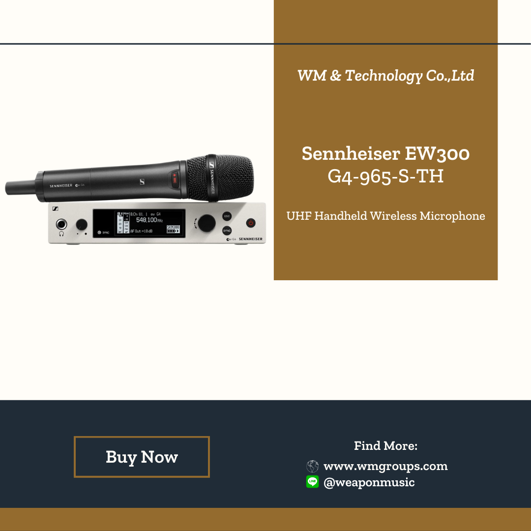 Sennheiser EW300 G4‐965‐S‐TH | ชุดไมค์ลอยเดี่ยวแบบมือถือ True Condenser, Switchable (Cardioid/Super‐Cardioid) ย่าน UHF ความถี่ 748.2 - 757.8 MHz