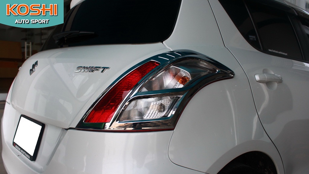 ครอบไฟท้ายชุบโครเมี่ยม Suzuki Swift 2012 ยี่ห้อ AOS