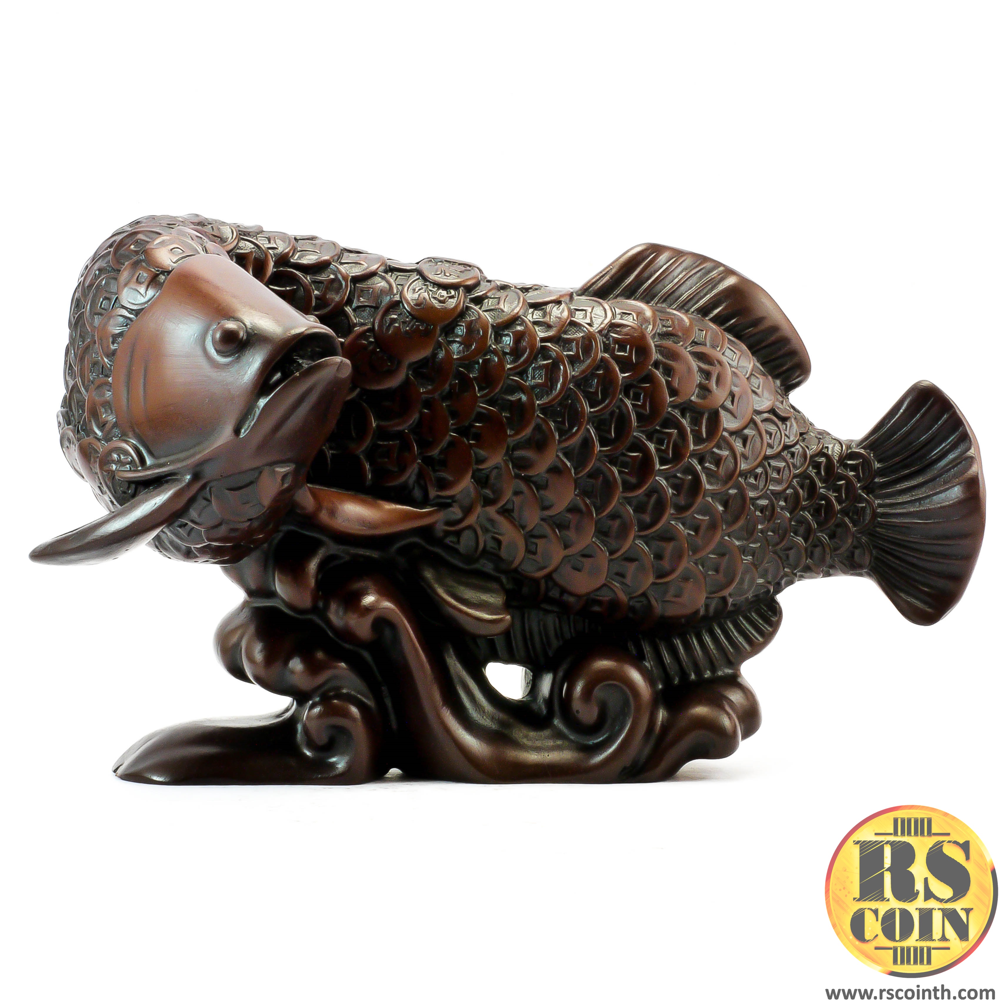 รูปปั้นหิน - ปลาอโรวาน่านำโชค (Thai Sculpture Stone Fish Arowana Chinese Design)